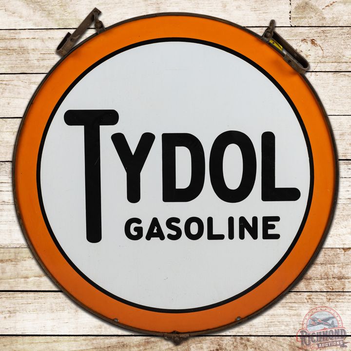 42" Tydol Gasoline DSP Sign & Original Ring - 8.5