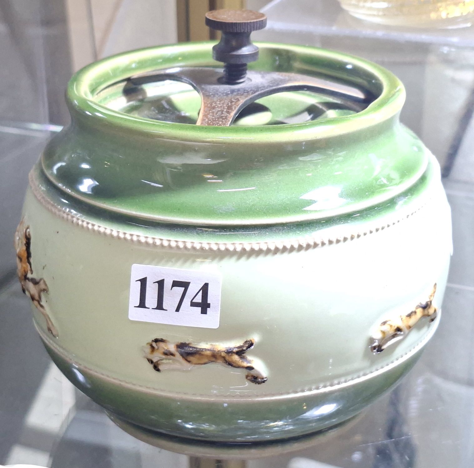 1174 · STONEWARE TOBACCO JAR