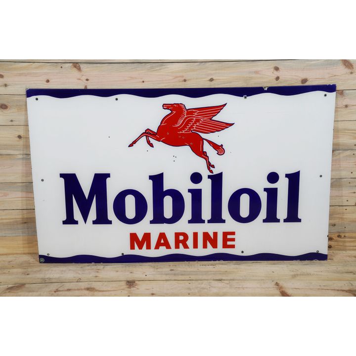 Mobil Marine w/ Pegasus Single Sided Porcelain Sign TAC 8.75