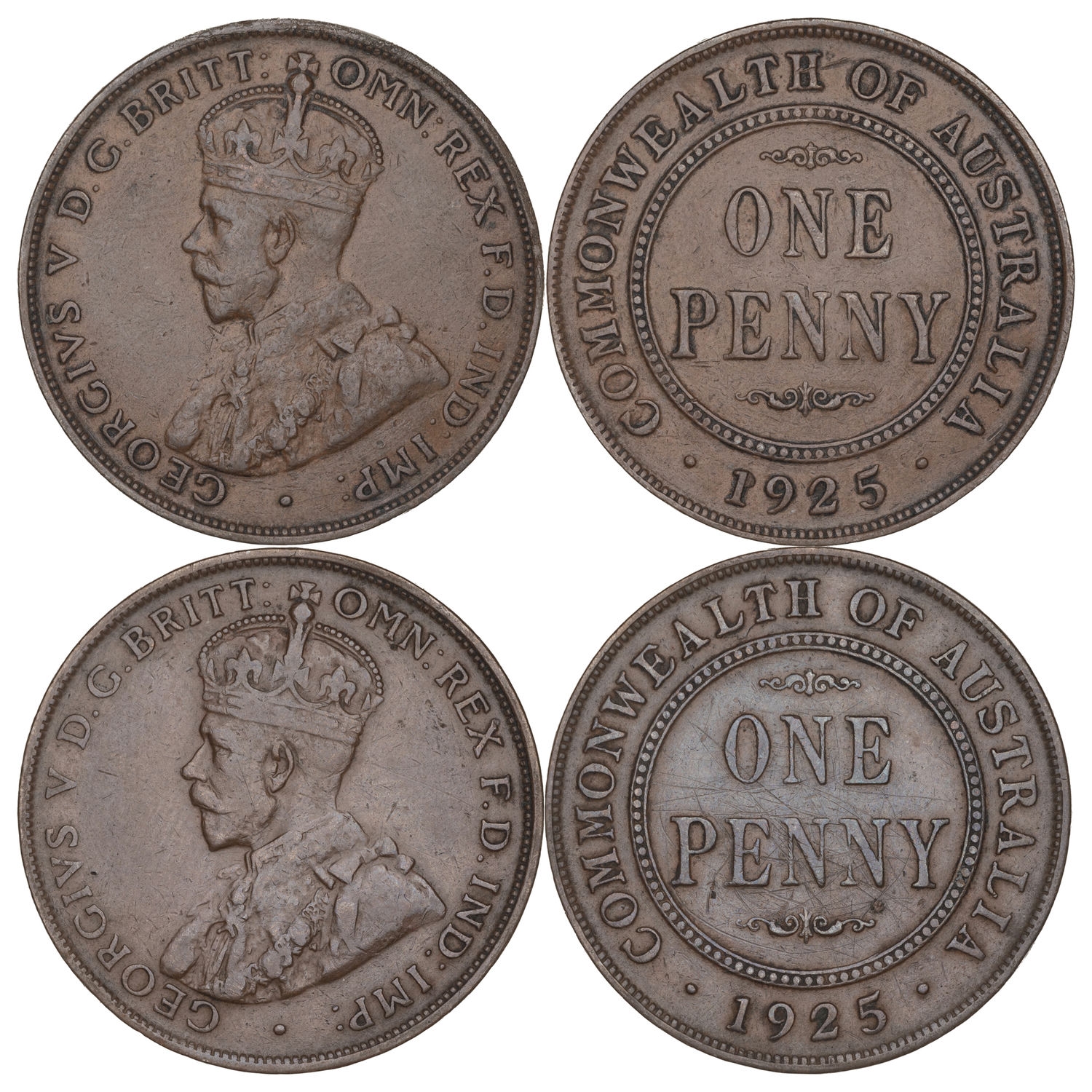 George V, Penny, 1925, F-gFine