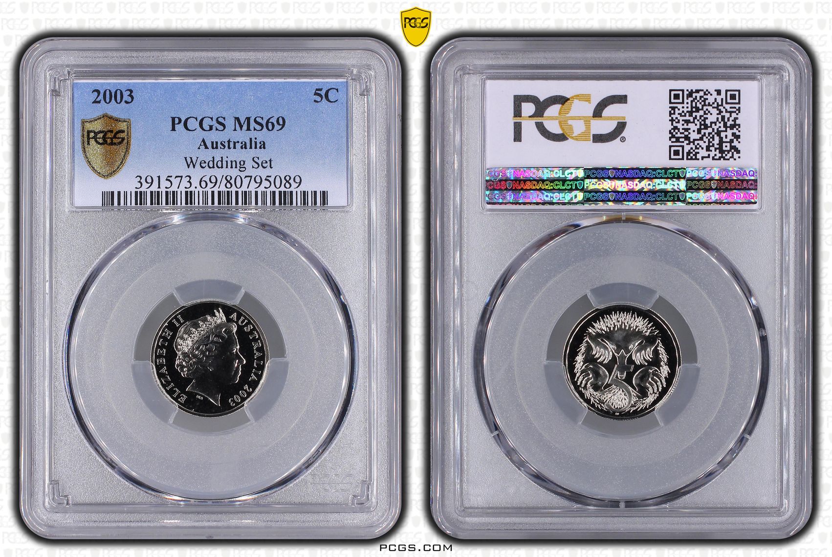 Elizabeth II, Five Cent, 2003, PCGS MS69