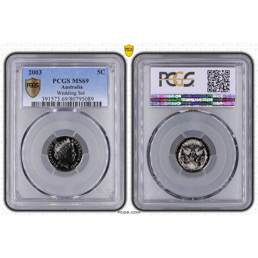 Elizabeth II, Five Cent, 2003, PCGS MS69