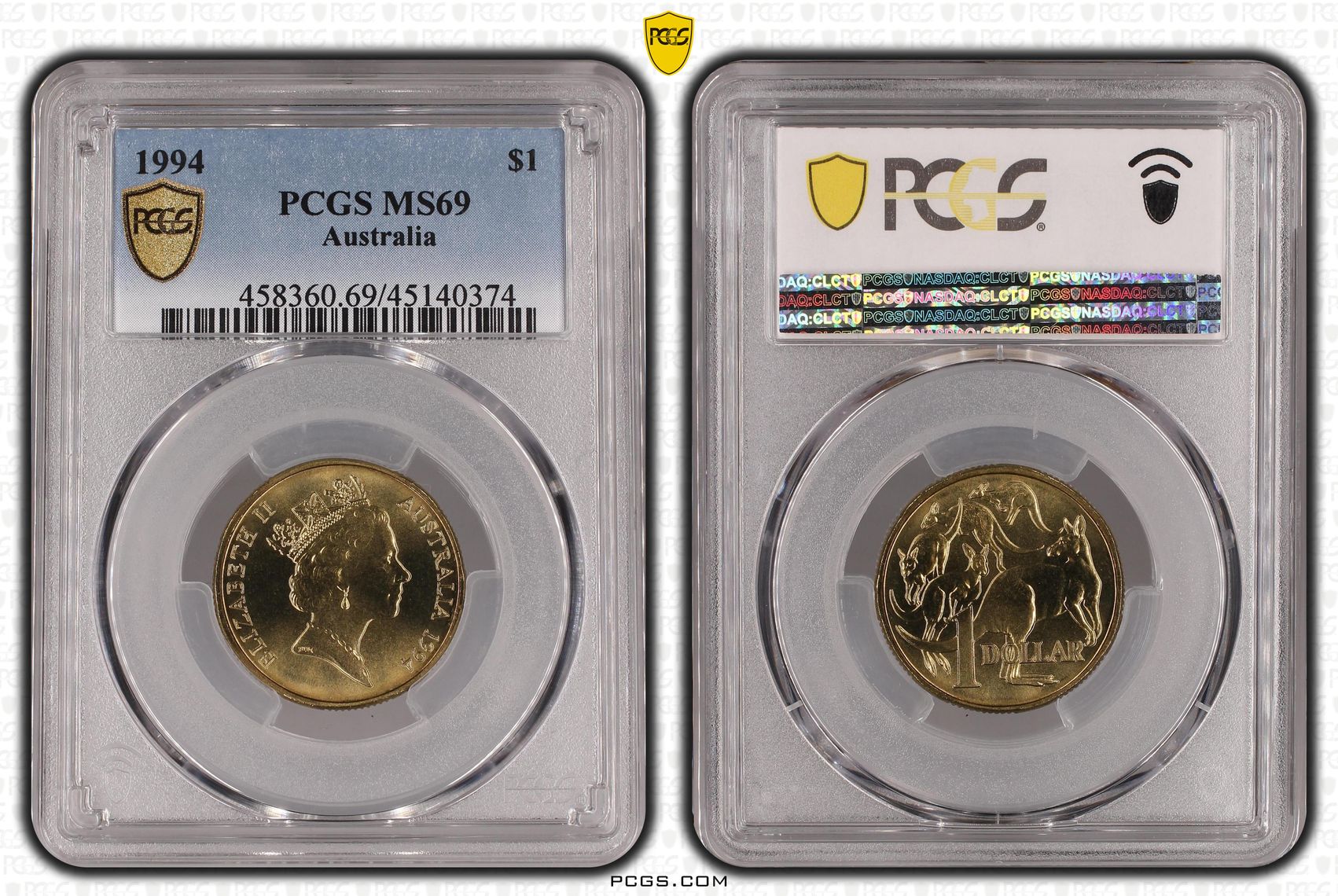 1994 Australia One Dollar, $1 PCGS - MS69 POP 6/0 -374