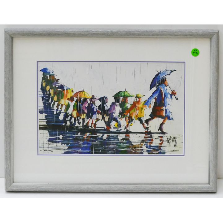 Danny Mayes ''Rain Walk'' Framed Print 15''x19''