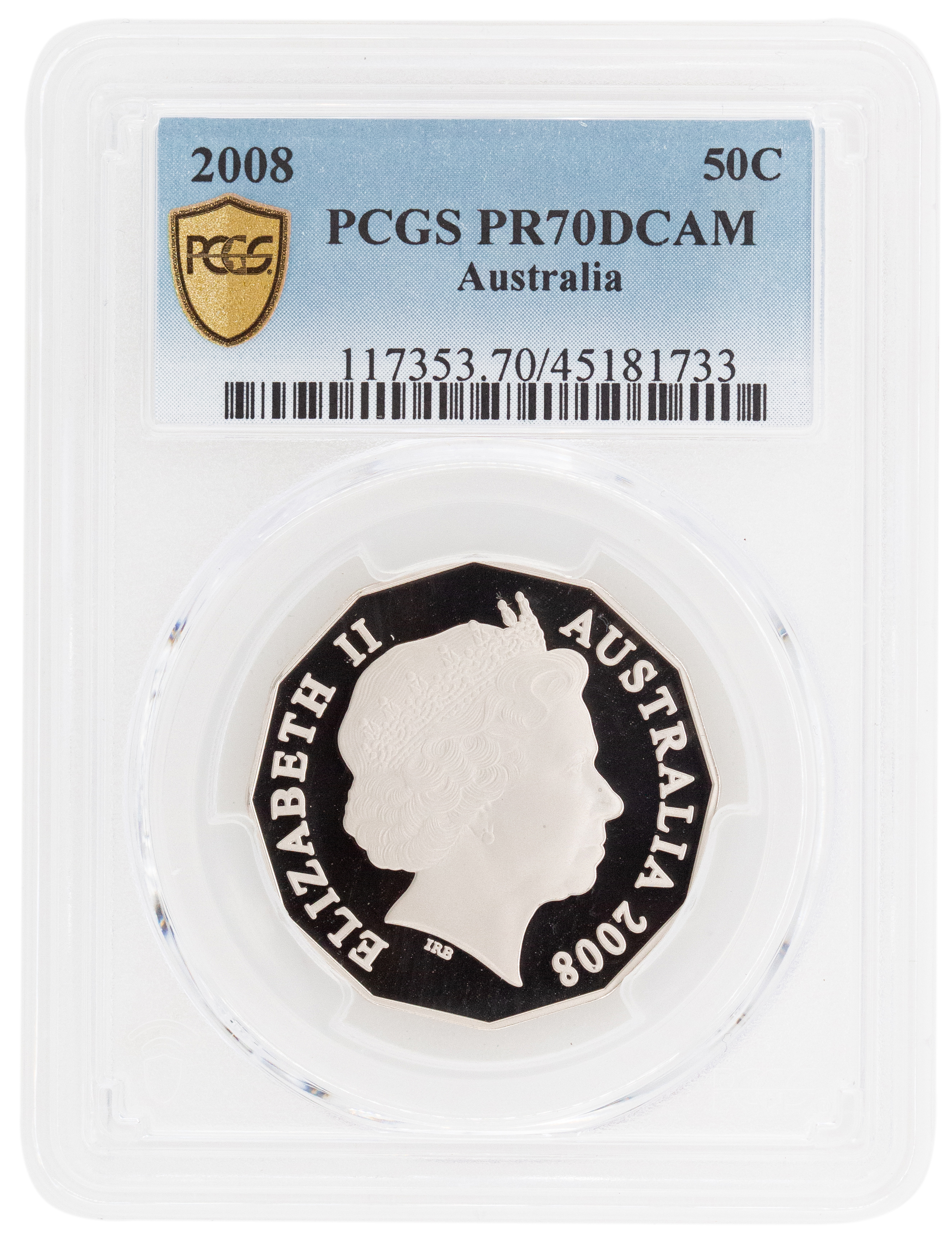 Elizabeth II, Fifty Cent, 2008, PCGS PR 70DCAM