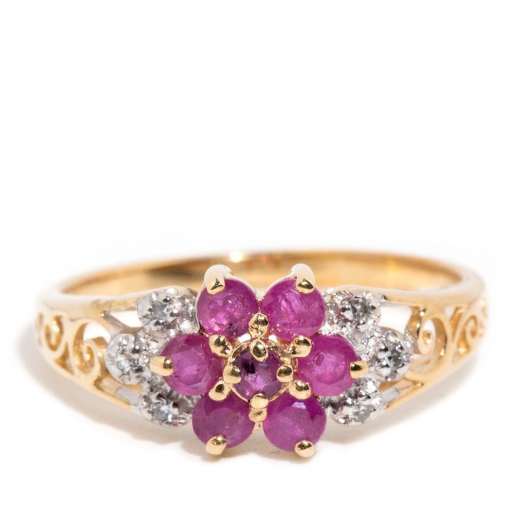 Ruby & Diamond 9 Carat Gold Ring,