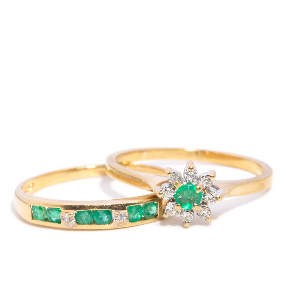39 · Two Emerald & Diamond 9ct Gold Rings