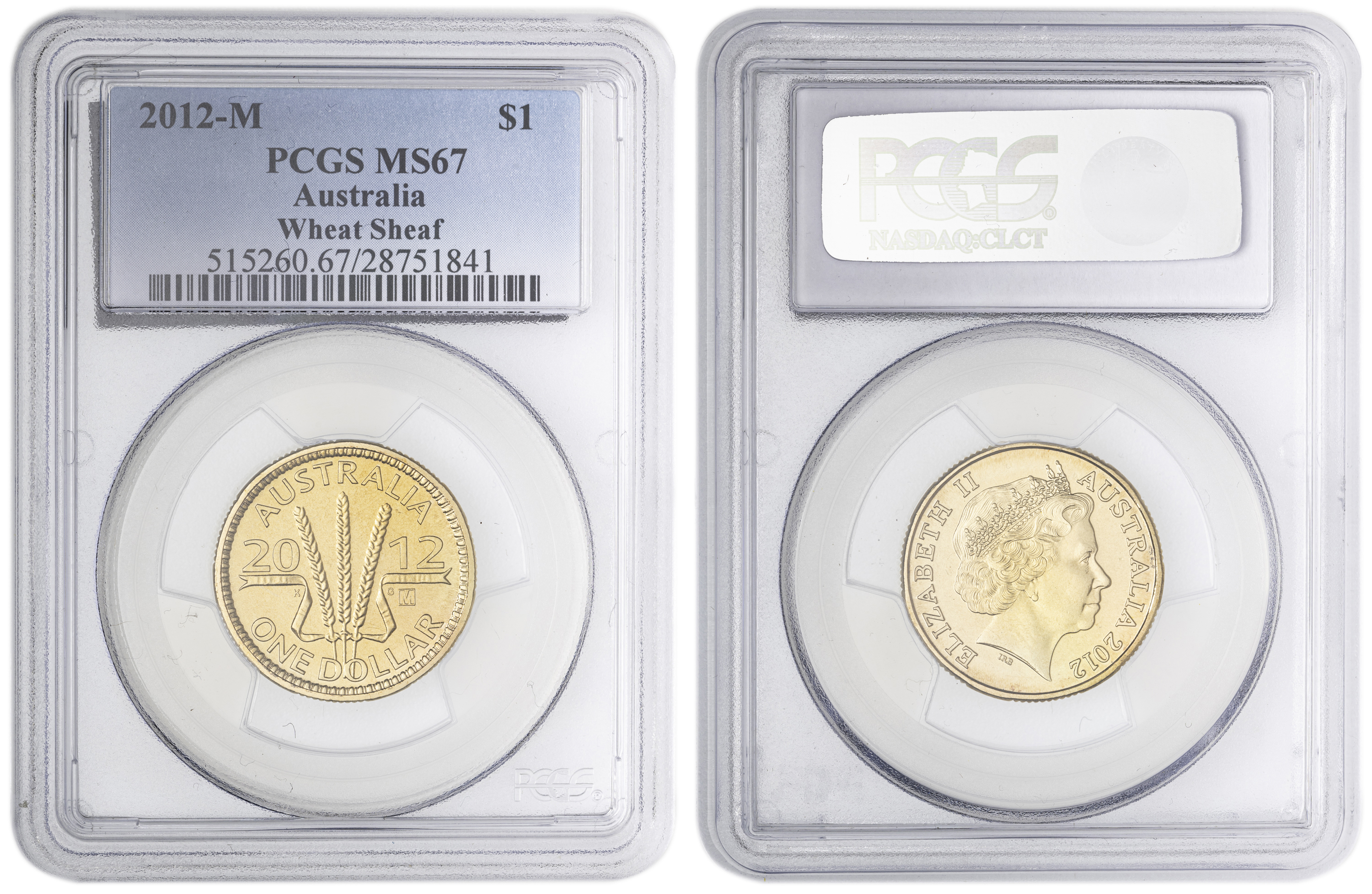 Wheat Sheaf POP 3/0, One Dollar, 2012-M, PCGS MS67