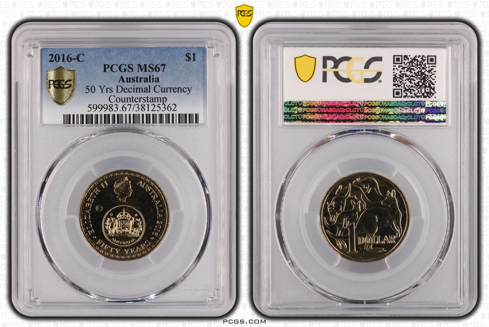 50 Yrs Decimal Currency , One Dollar, 2016-C, PCGS MS67