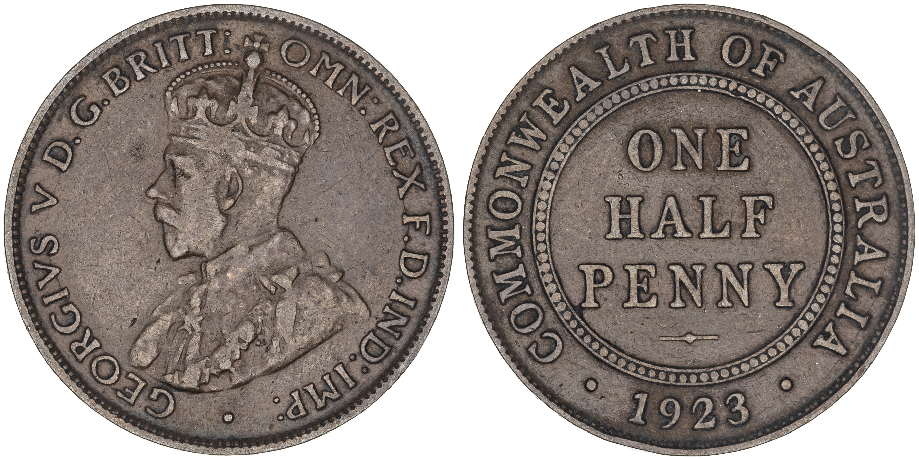 George V, Halfpenny, 1923, Fine