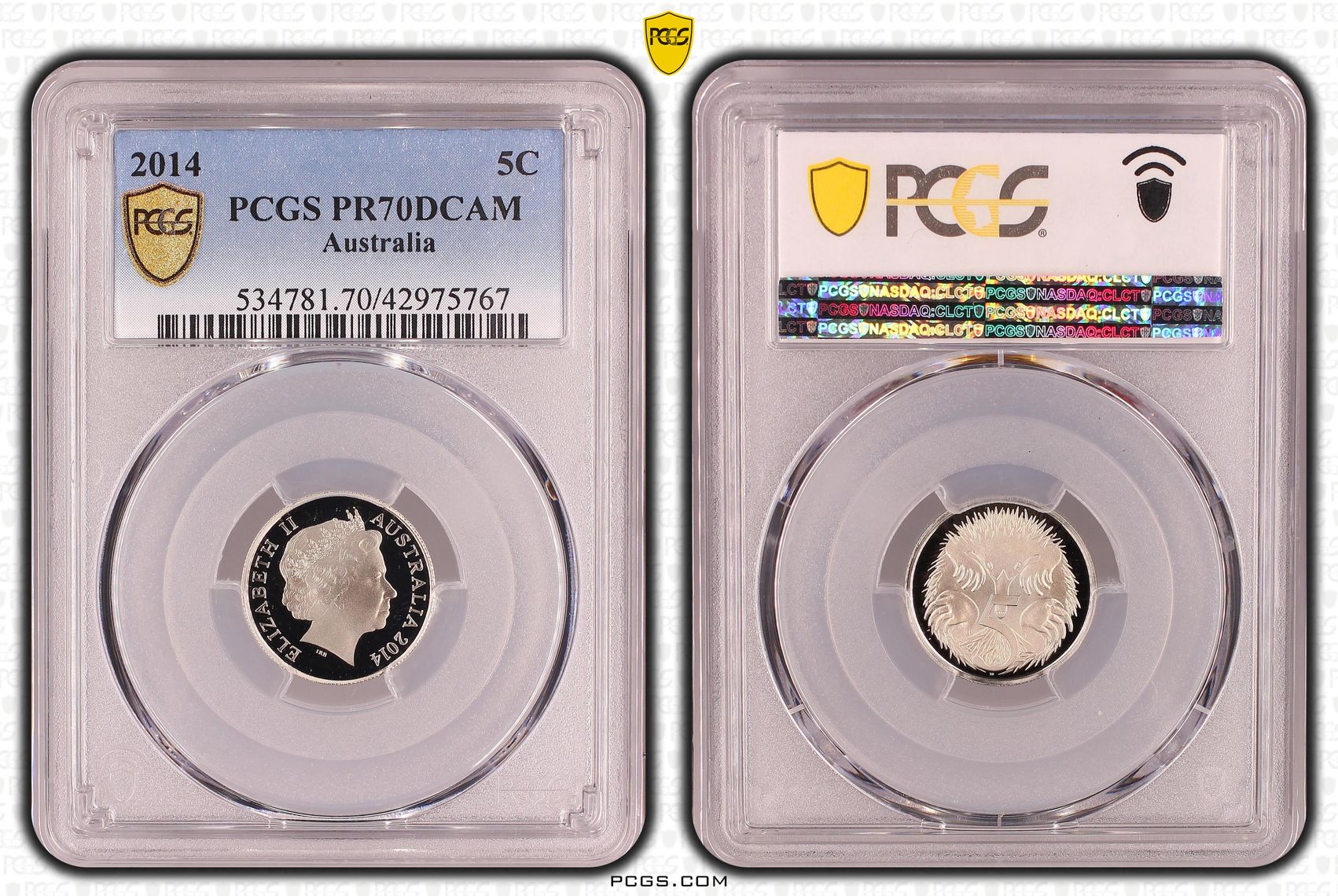 Elizabeth II, Five Cent, PR70DCAM , 2014 PCGS POP - 46/0