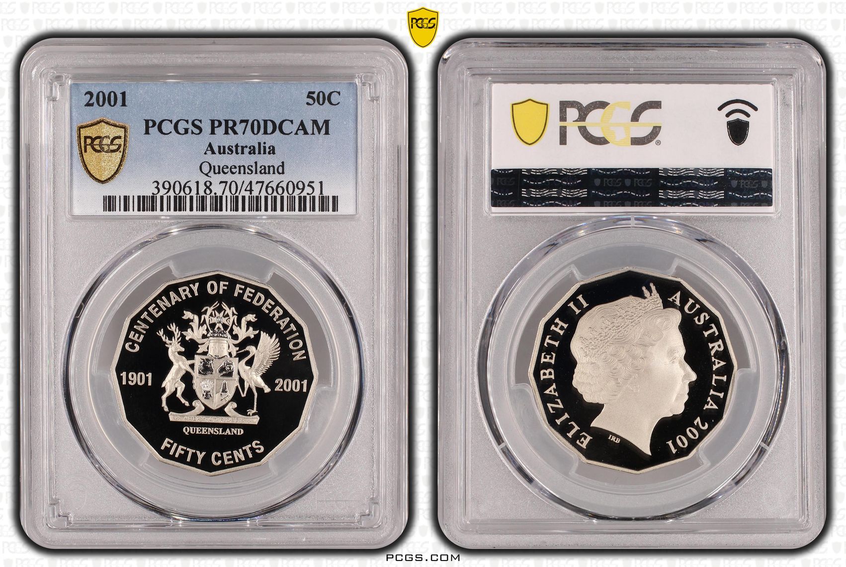 Elizabeth II, Queensland, Fifty Cent, 2001, PCGS PR70DCAM