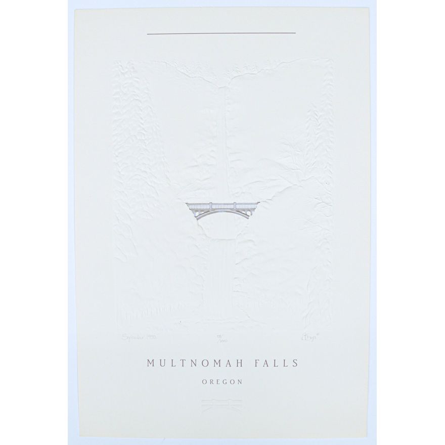 Becky Gyes ''Multnomah Falls, Oregon'' S/N 1990 Embossed Print
