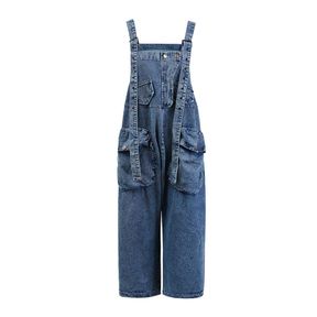 Trendy Oversized Three Dimensional Pocket Overalls Baggy Loose Fit SIZE 42 |