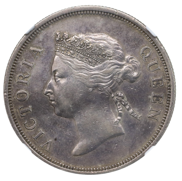 海峡植民地（イギリス）1888年 ５０セント 銀貨 ヴィクトリア NGC AU | Luna Auc