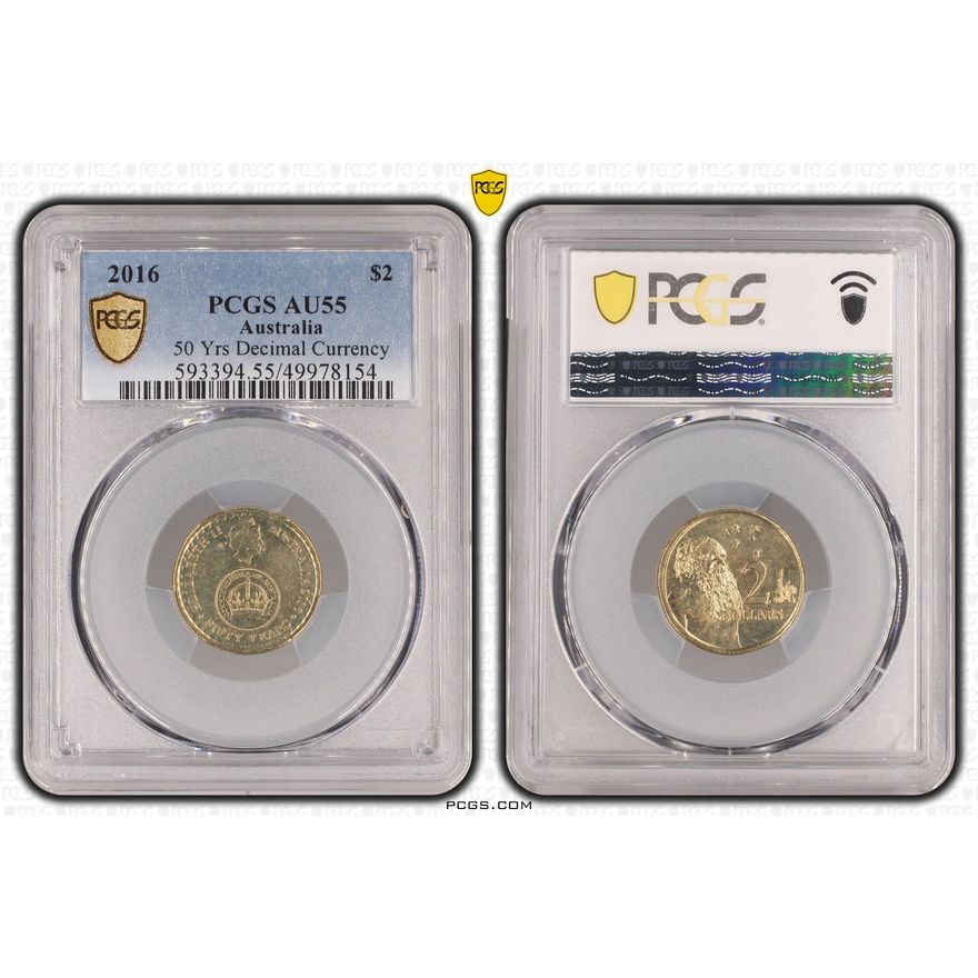 50 Yrs Decimal Currency, Two Dollar, 2016, PCGS AU55