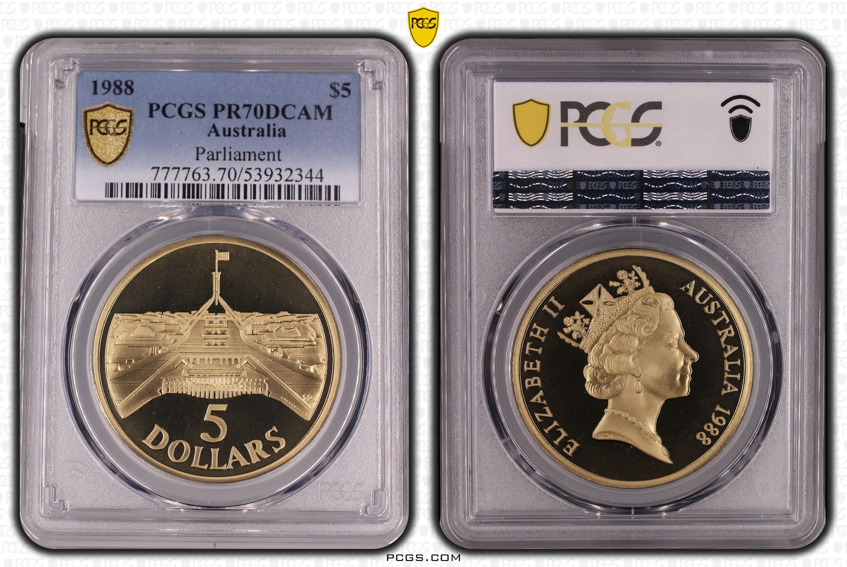 Parliament, POP 18/0, Five Dollar, 1988, PCGS PR70DCAM