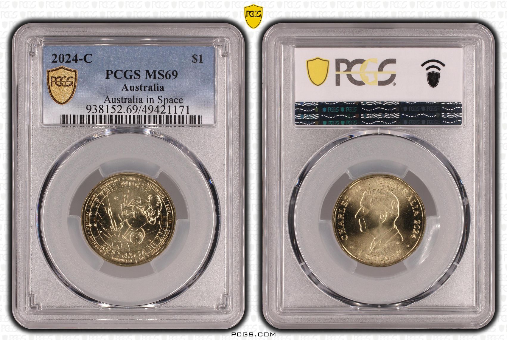 Australia in Space, One Dollar, 2024-C, PCGS MS69
