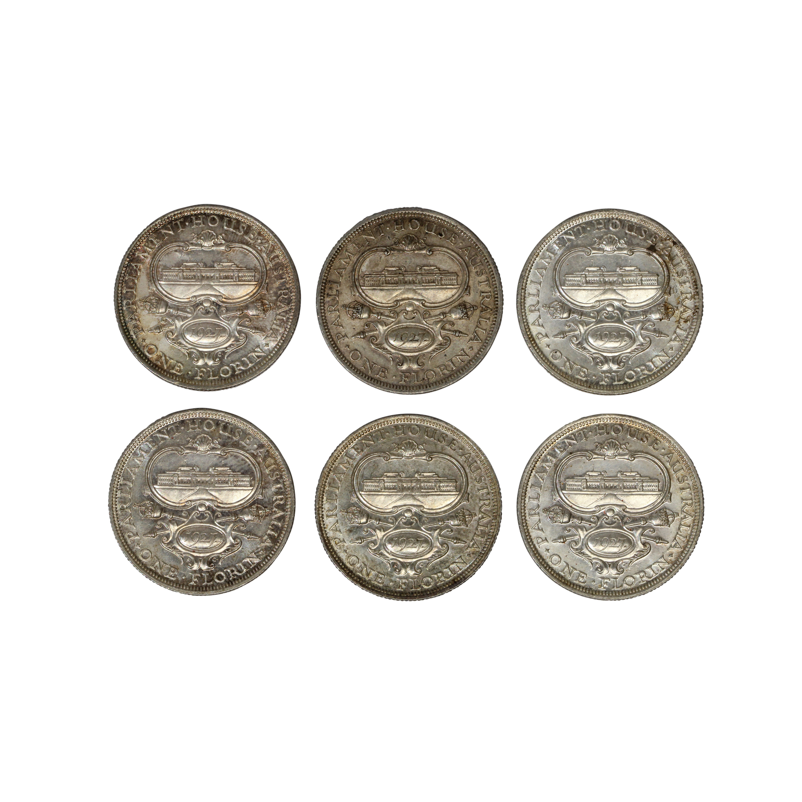 1044. · Group, Florins, 1927, VF-EF