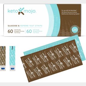 KETO-MOJO TEST STRIP COMBO PACK FOR USE ONLY WITH THE GKI METER | 60 BLOOD GLUCOSE + 60 BLOOD KETONE (120CT)