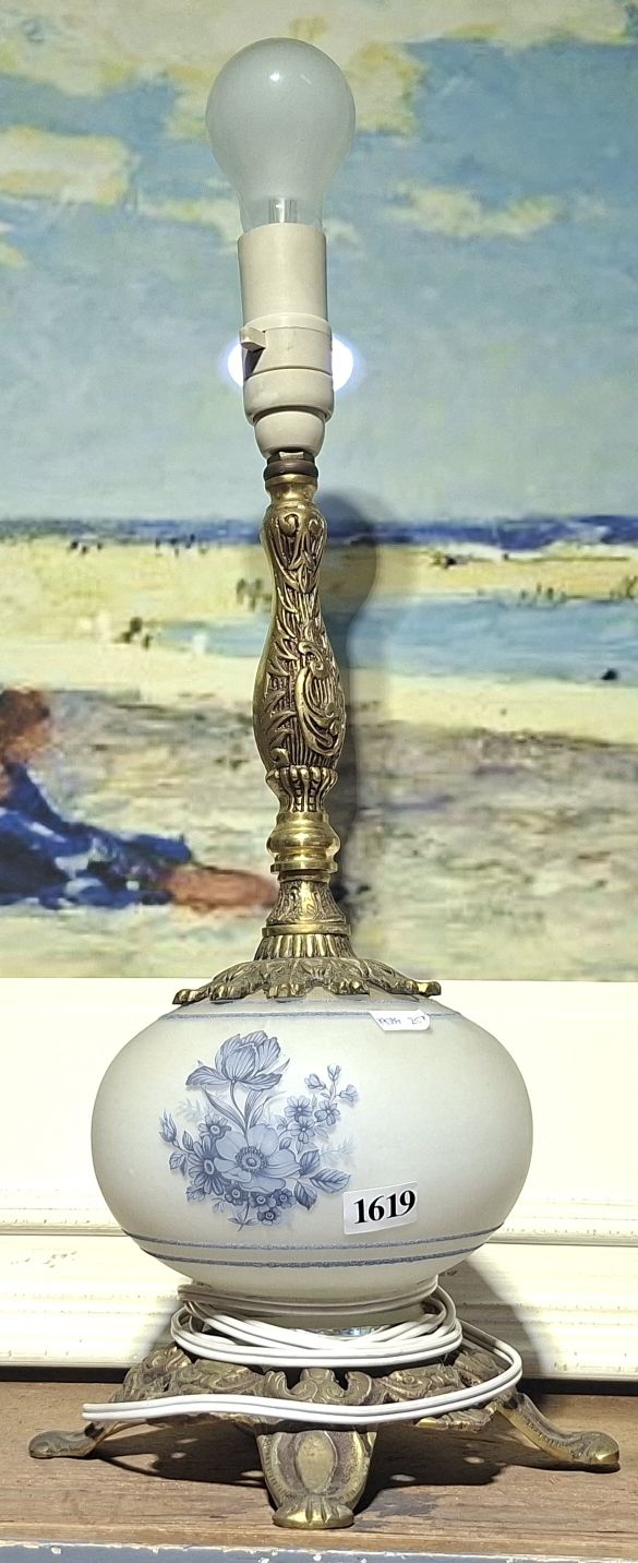 Electric Brass And Glass Lamp