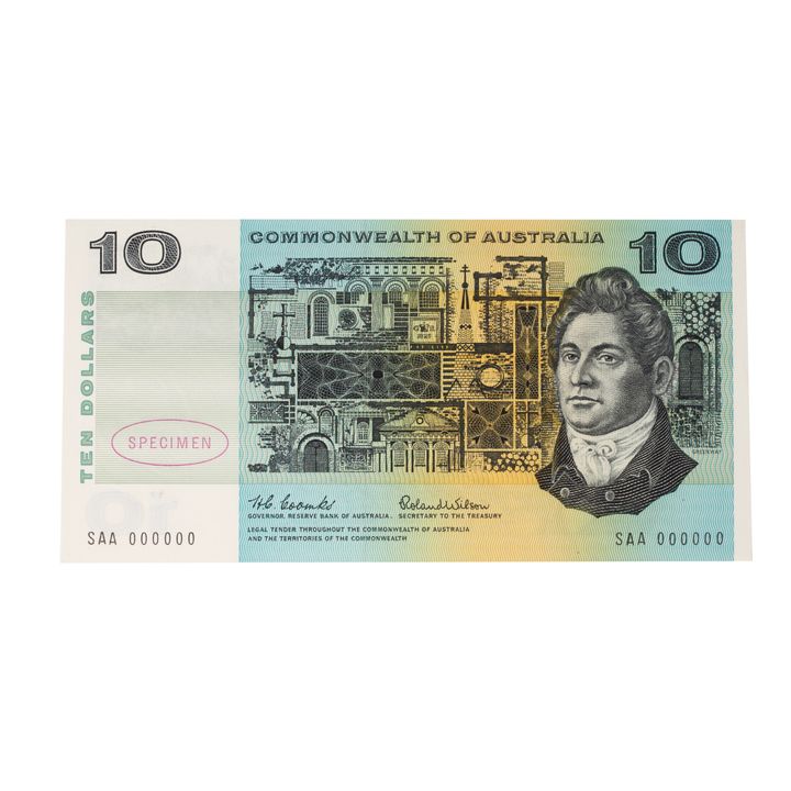 Specimen - Coombs/Wilson, Ten Dollar, 1966 Uncirculated