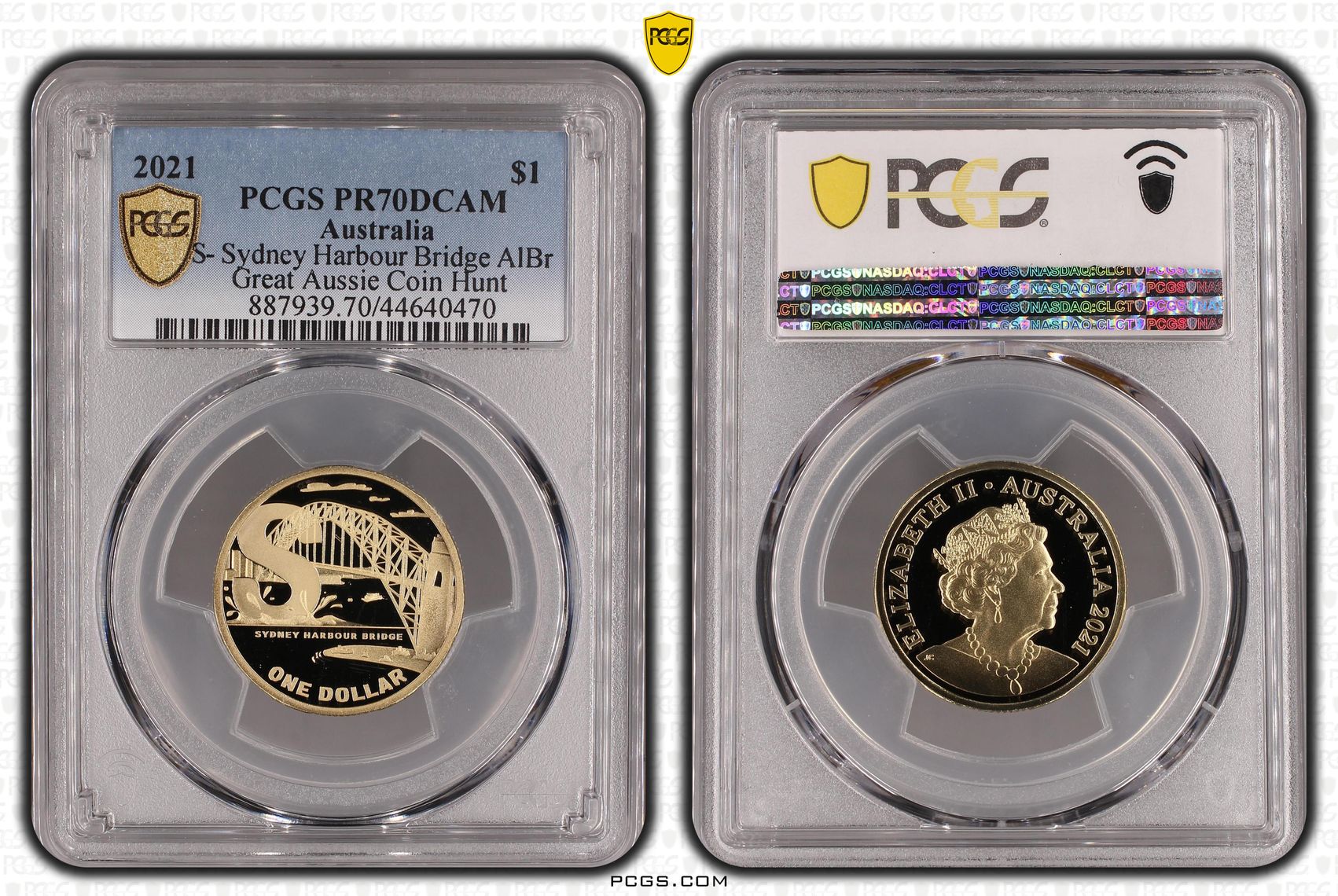 S- Sydney Harbour Bridge AlBr, One Dollar, 2021, PCGS PR70DCAM