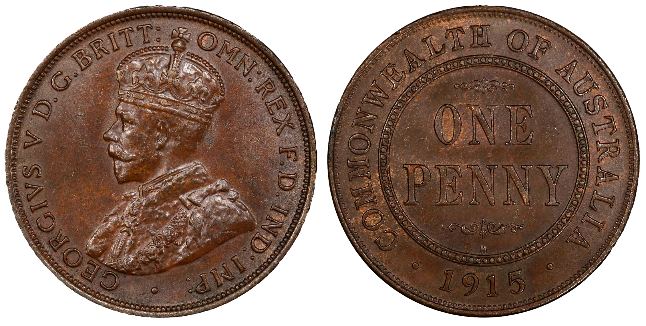 George V, Penny, 1915-H, PCGS MS63BN
