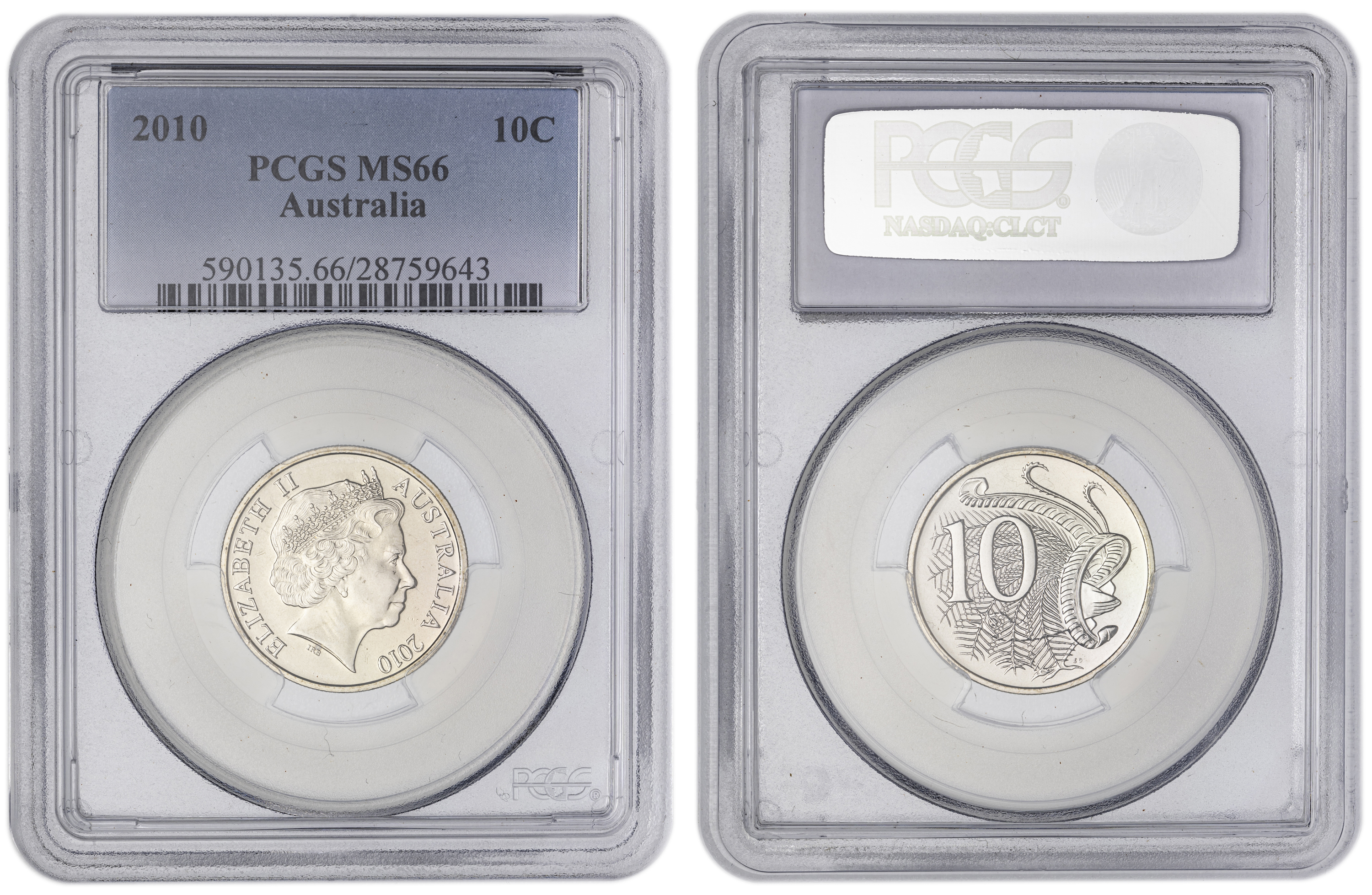 , Ten Cent, 2010, PCGS MS66