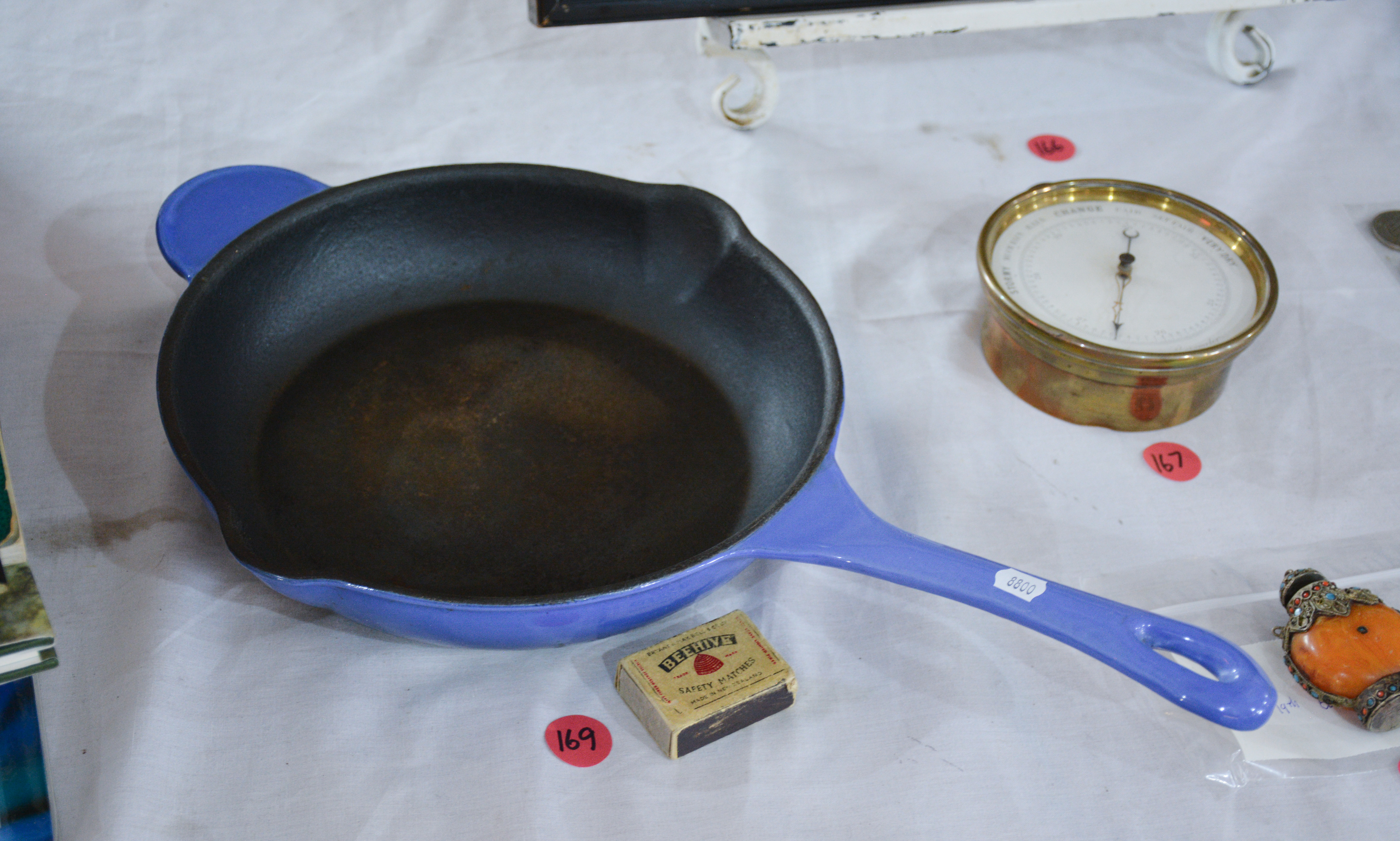 Enamelled Cast Iron Skillet Pan - Blue — NZ auction result