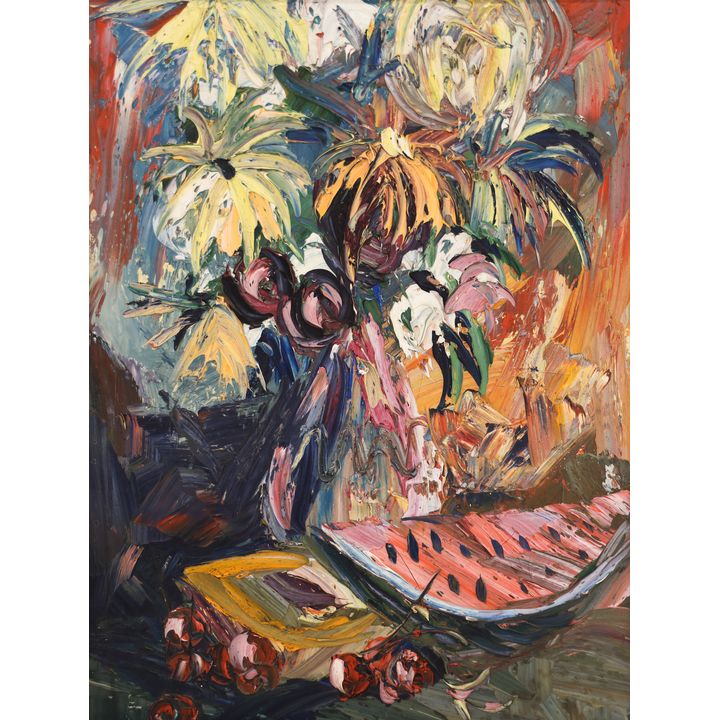 Paul Blaine Henrie ''Flowers and Watermelon'' Oil