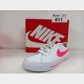 NIKE COURT LEGACY (GS) - WHITE/HYPER PINK - UK 4