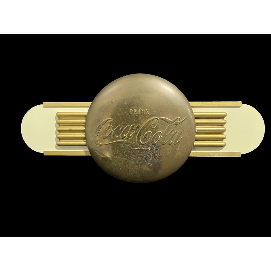 Reproduction Kay Display Coca Cola Coke Cardboard Display With 16" Coke Gold Button.