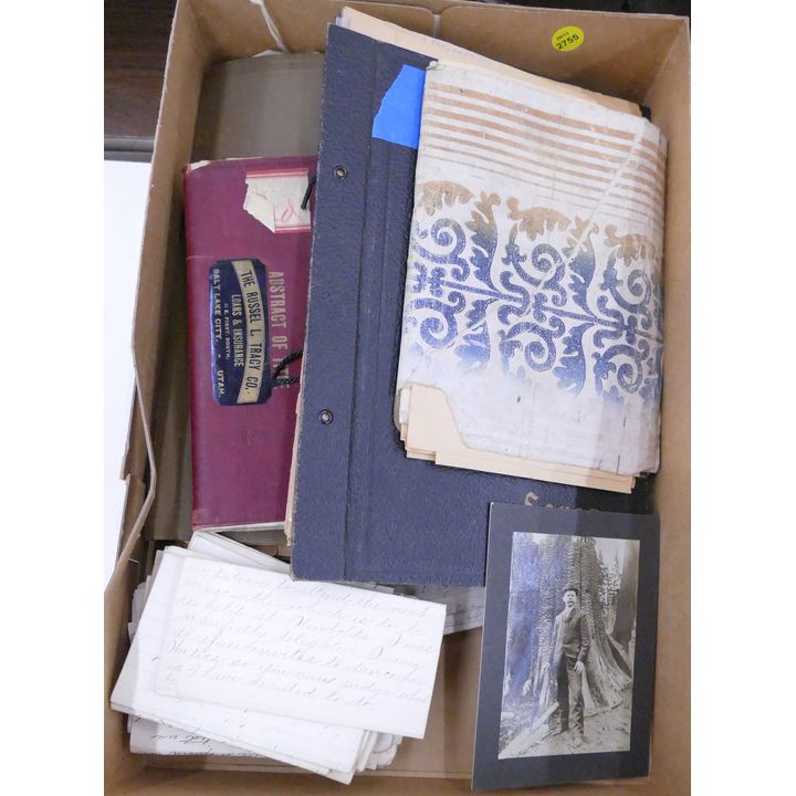 Box Old Scrap Books & Paper