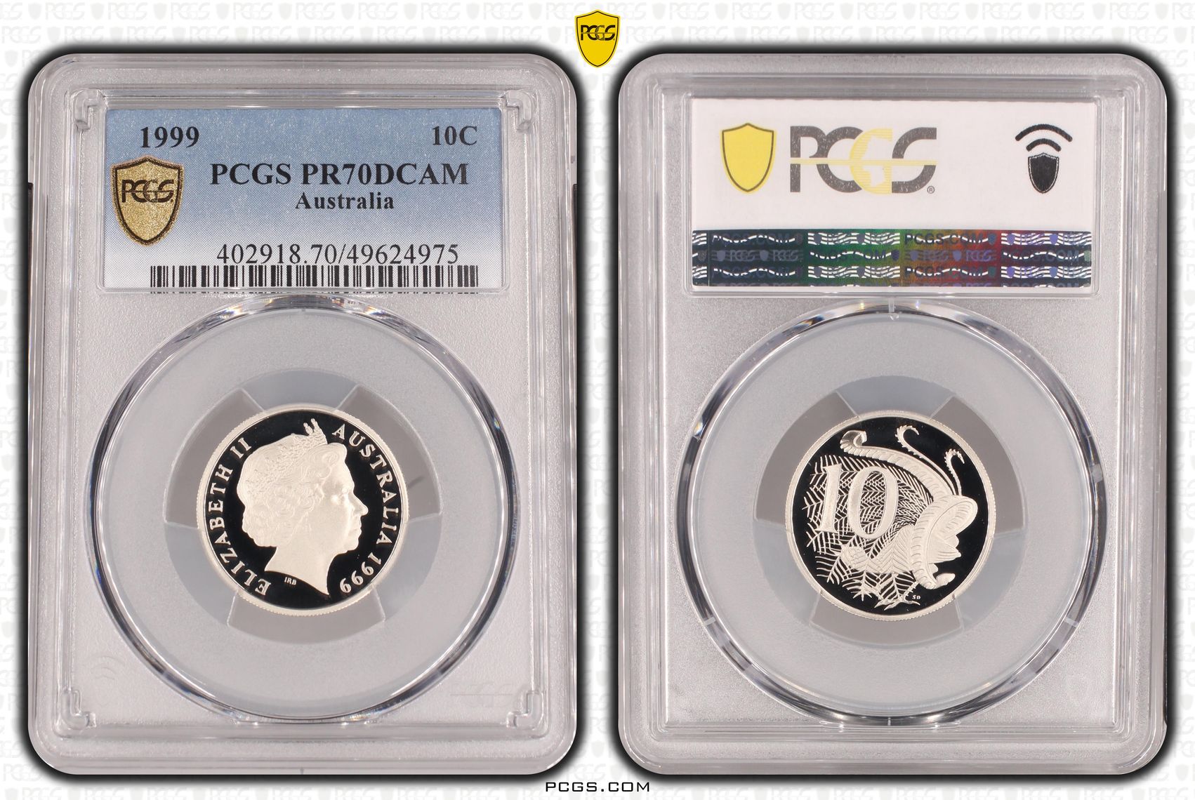 Ten Cent, 1999, Pcgs Pr70dcam