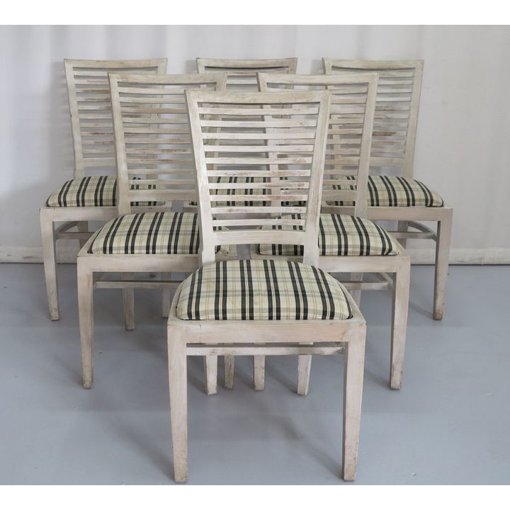 SET OF 6 WASHED DINING CHAIRS