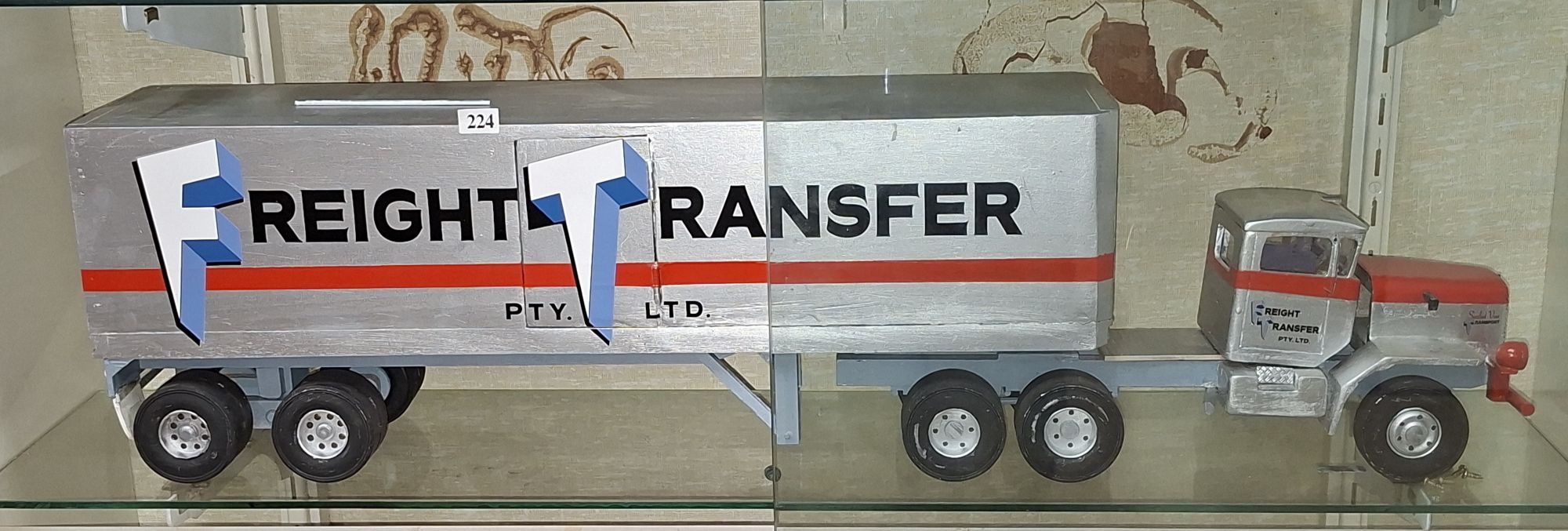 224 · WOODEN TRUCK AND TRAILER