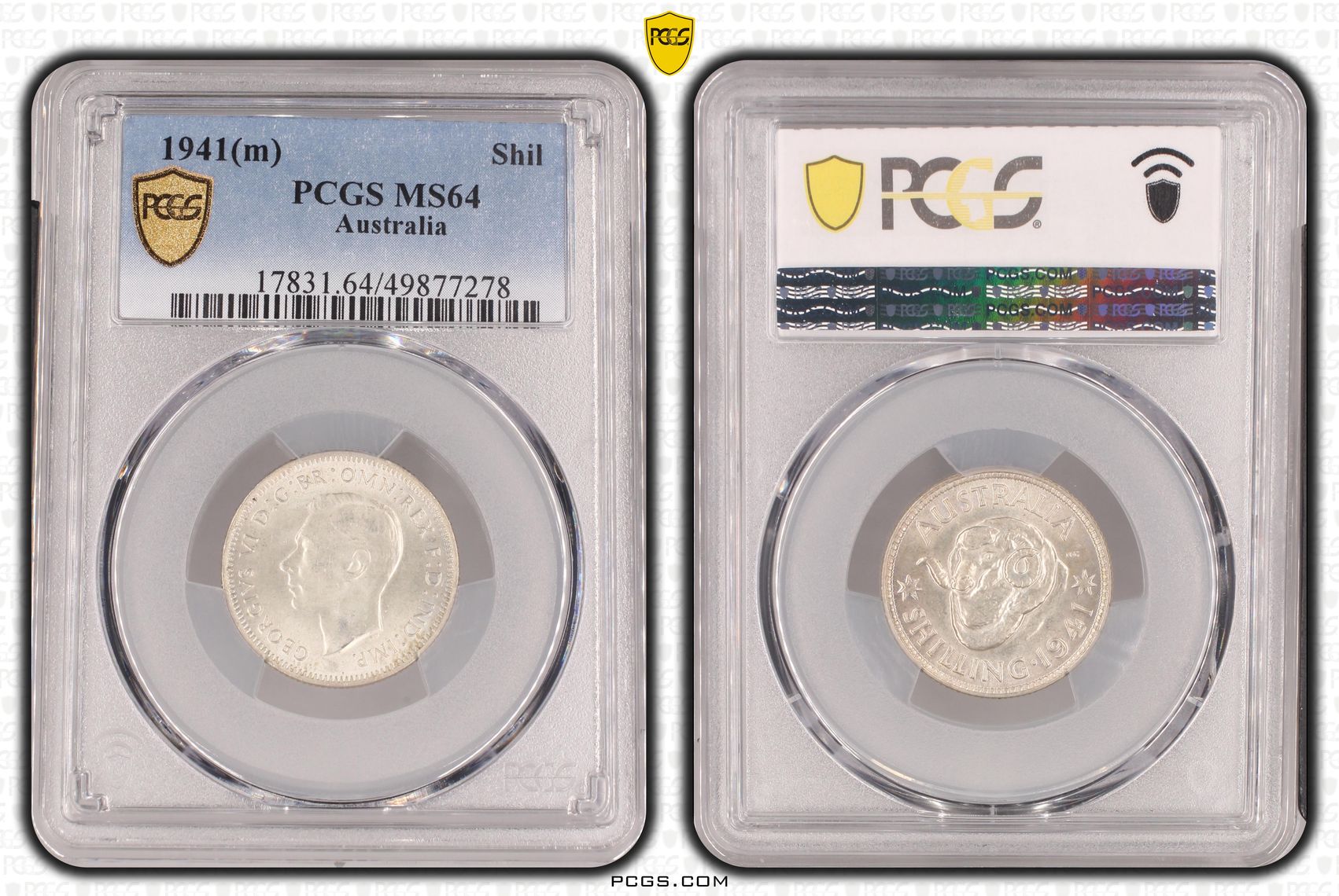 George VI, , Shilling, 1941(m), PCGS MS64