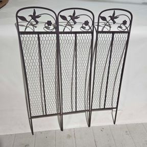 Lot of 3 Decorative Metal Garden Fence Panels - Birds