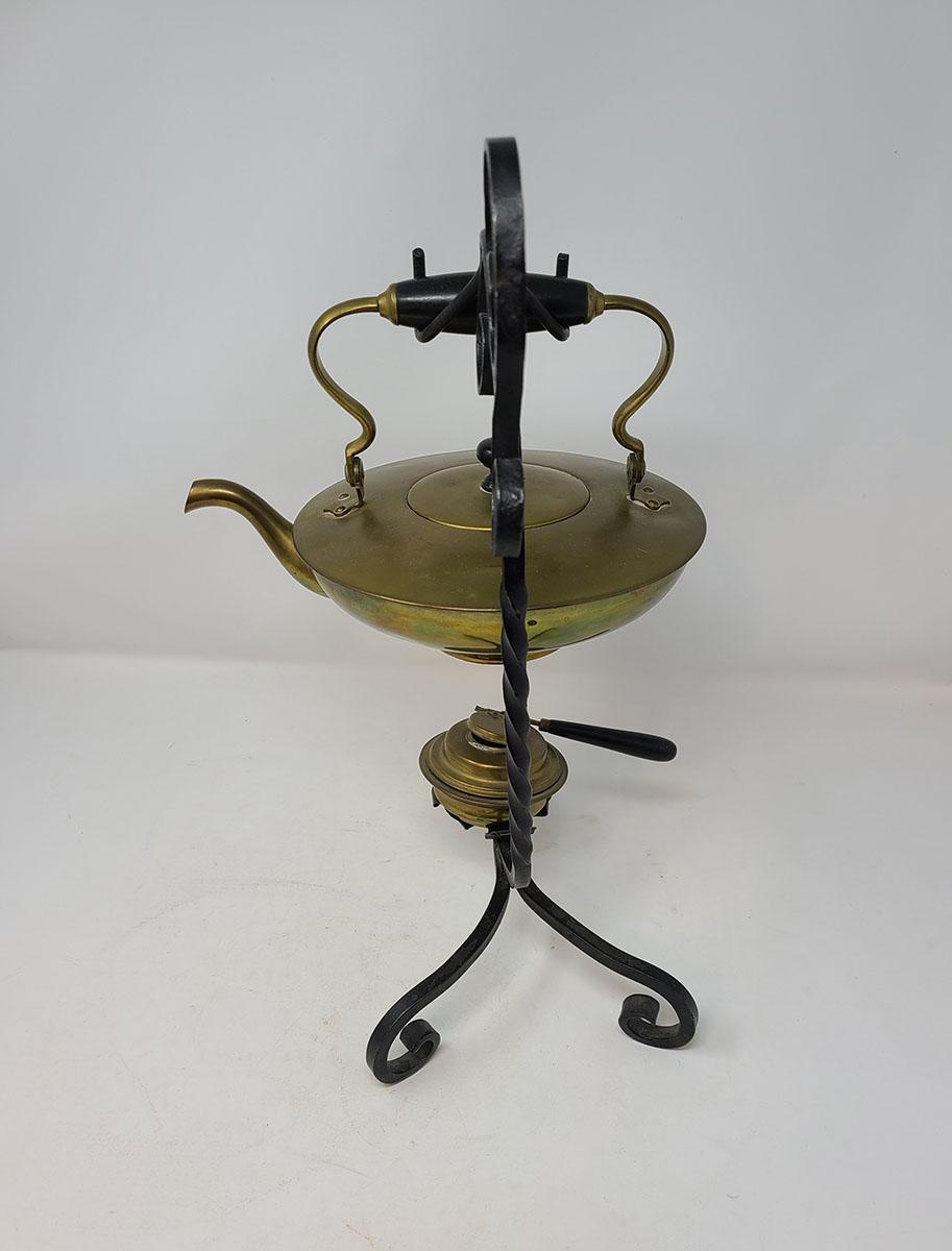 Vintage / Antique Brass Teapot with Burner Stand