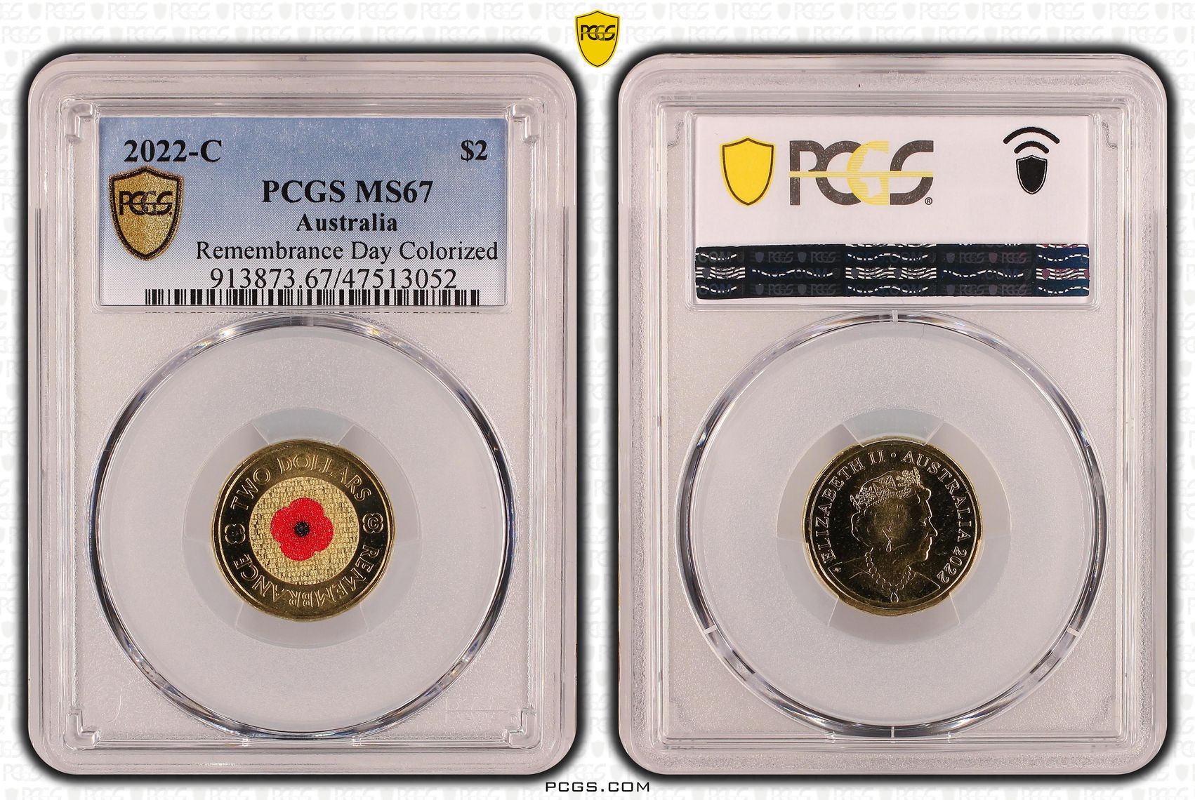 Remembrance Day Colorized , Two Dollar, 2022-C, PCGS MS67