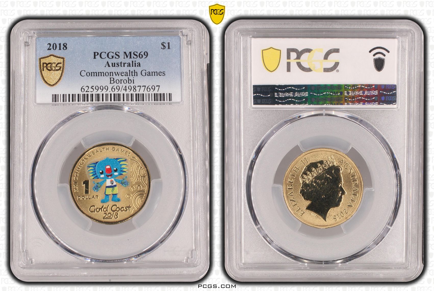 Commonwealth Games - Borobi , One Dollar, 2018, PCGS MS69