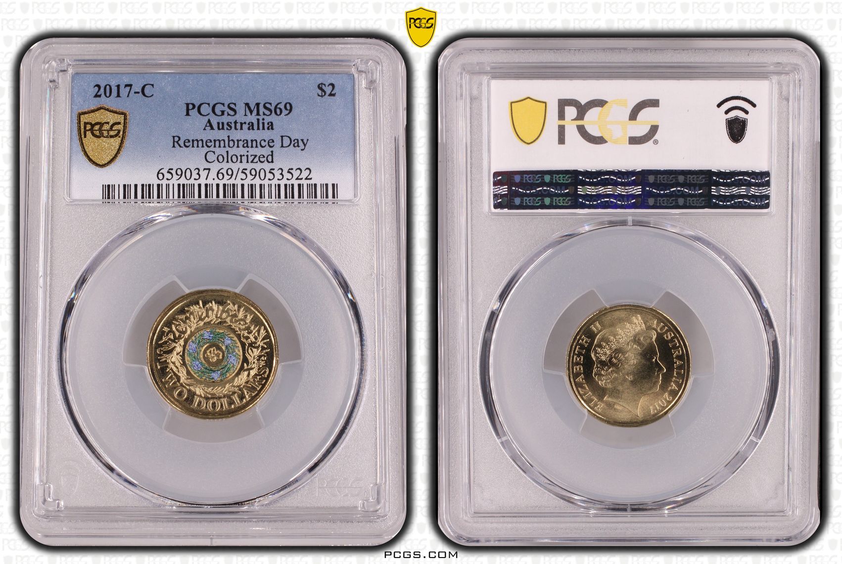 Remembrance Day Colorized, Two Dollar, 2017-C, PCGS MS69
