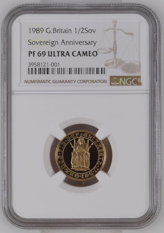 1989 Gold Half-Sovereign 500th Anniversary Proof NGC PF 69 ULTRA 
