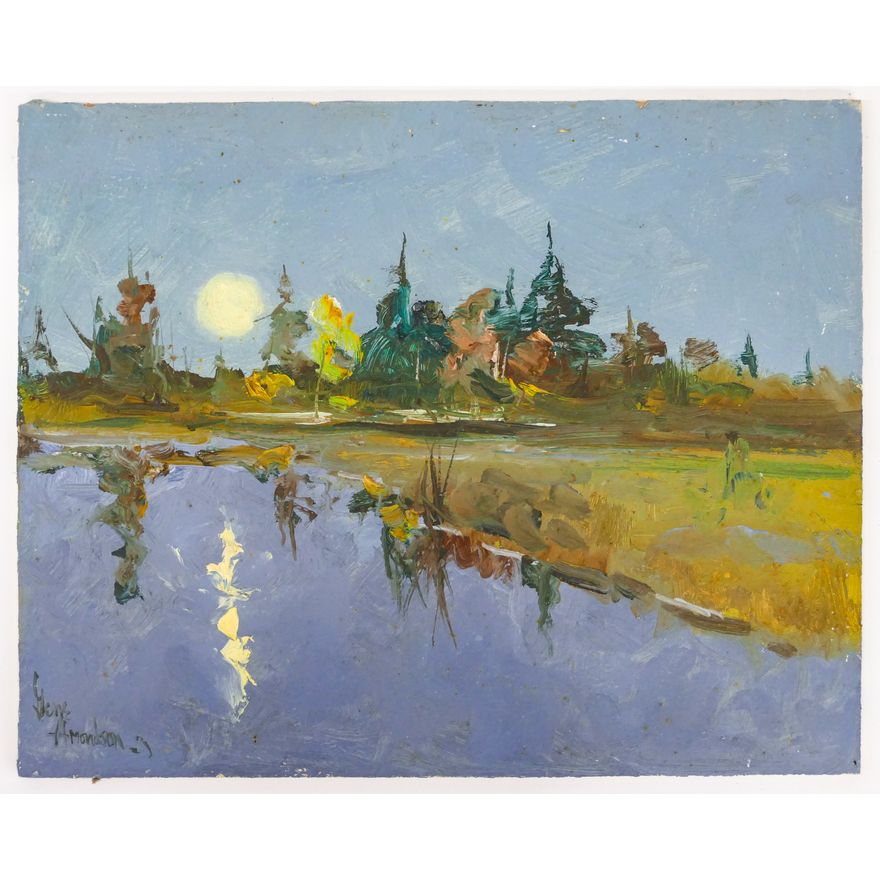 Gene Amondson ''Reflecting Pond'' Oil on Masonite 8''x10''