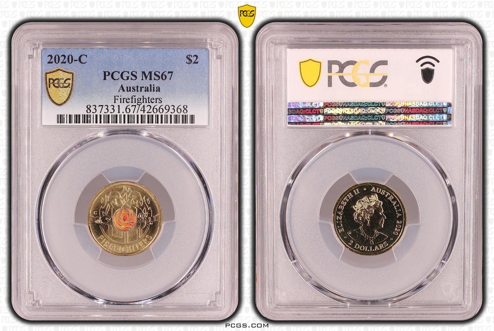 Elizabeth II, Firefighters, Two Dollar, 2020-C, PCGS MS 67