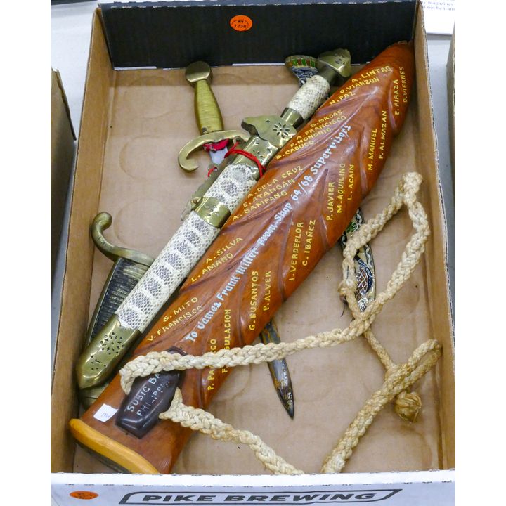 Box Old Brass Daggers etc.