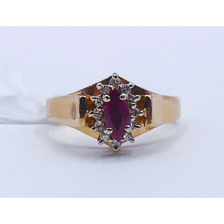 Ladies 14k Ruby & Diamond Ring Size 6 - 4.3 Grams