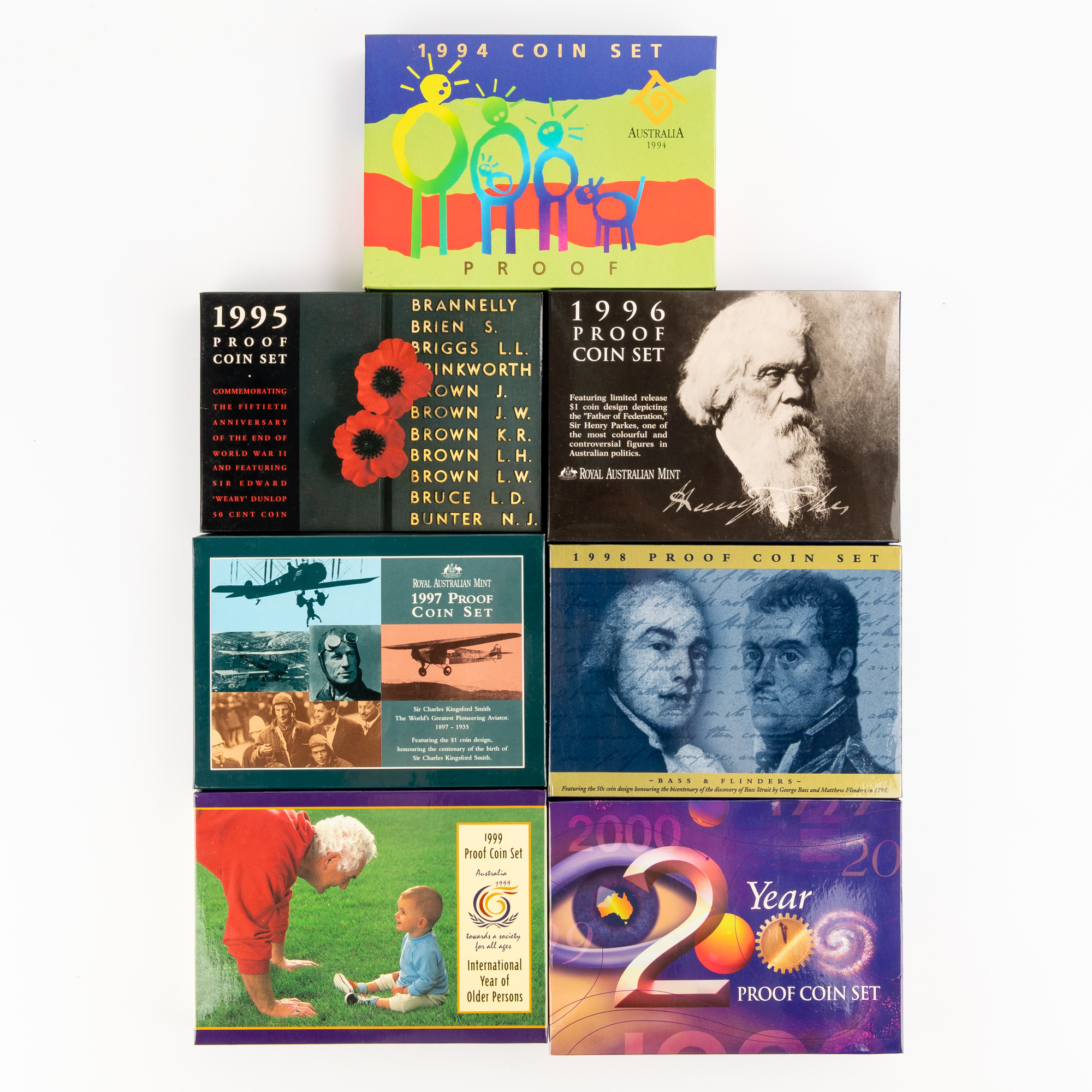 Elizabeth II, Five Cents - Two Dollars, 1994 - 2000, FDC
