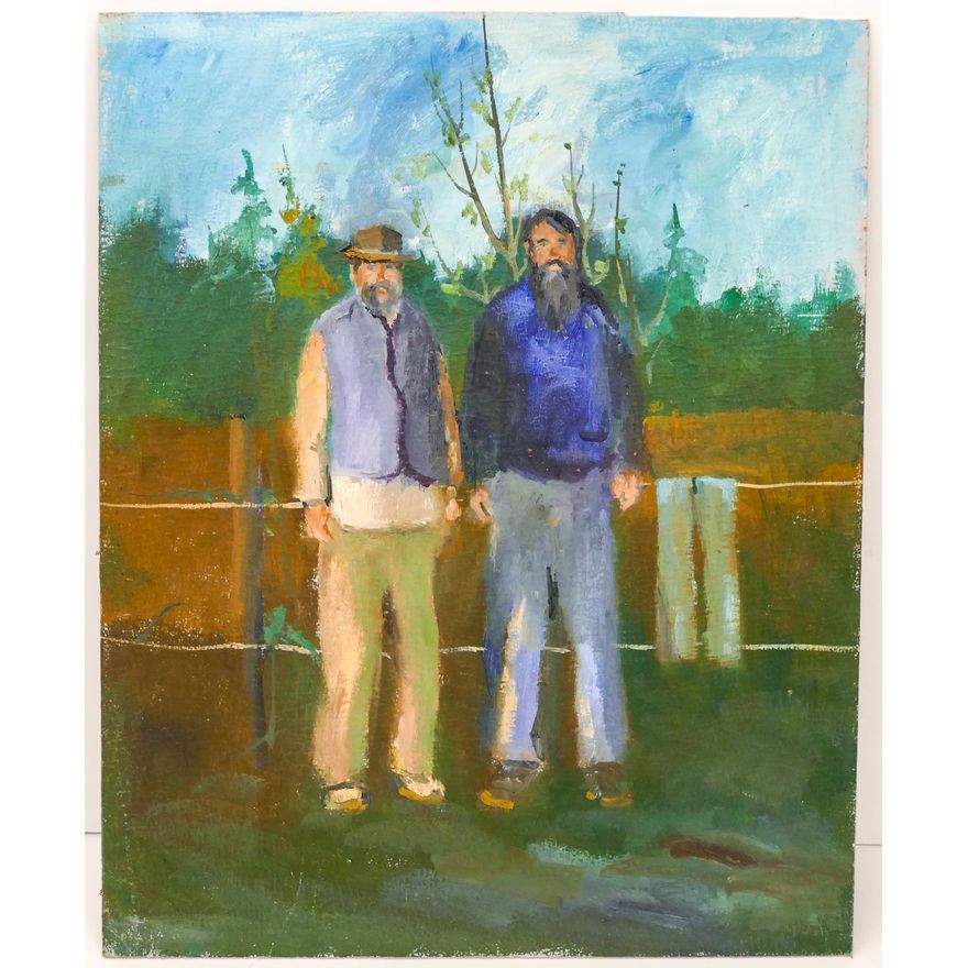 Gene Amondson ''Two Men'' Oil on Masonite - Unsigned 20''x16''